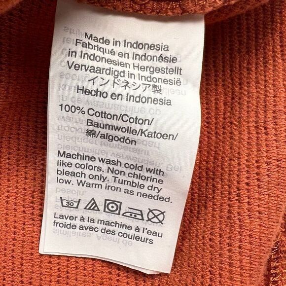 Madewell  Texture  And Thread Cropped Tie Front Top Burnt Orange Womens Size XXS - Picture 6 of 7